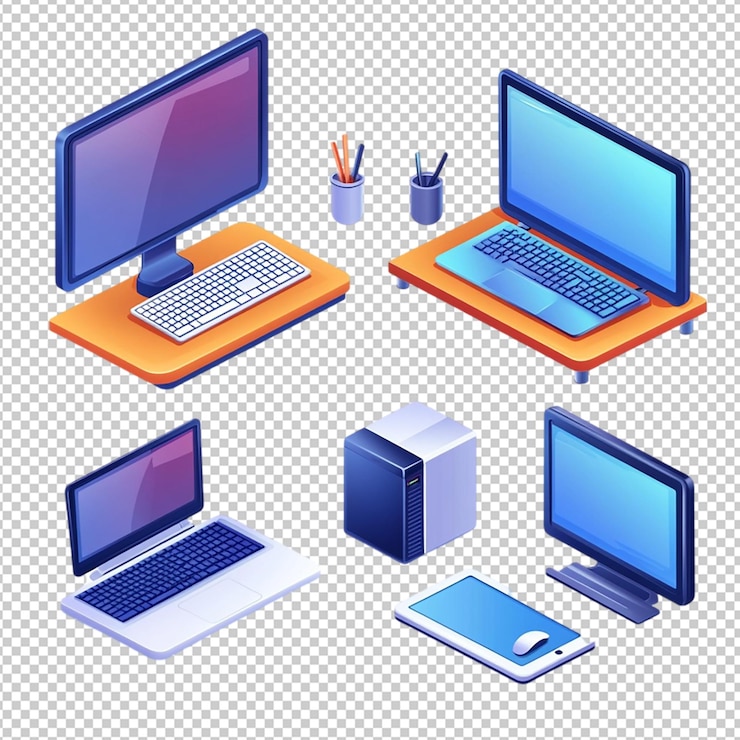 PSD vektor-sammlung von computer-laptop-monitoren und tv-lcd-ikonen