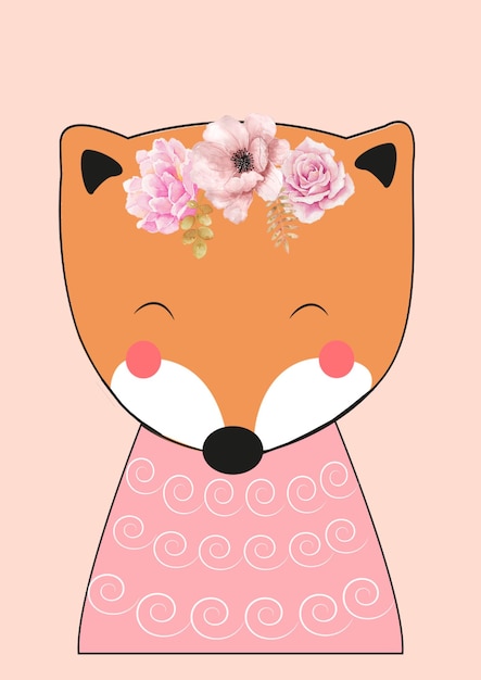 Vektorillustration eines lustigen orangefarbenen Fuchses