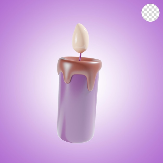 vela feliz ano novo ícone ilustração 3d