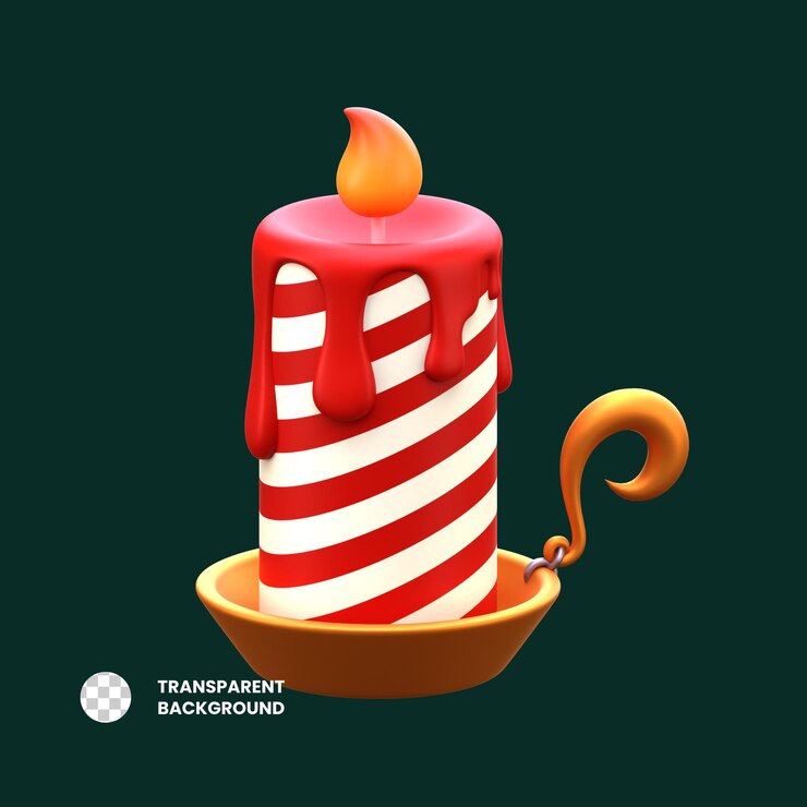 PSD vela de icono 3d con color rojo
