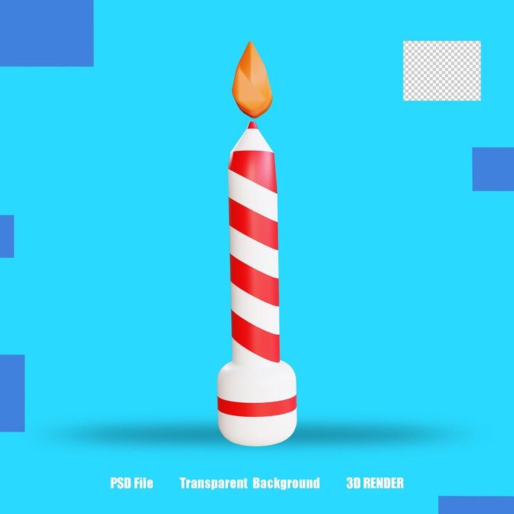 PSD vela de iconos 3d render 2