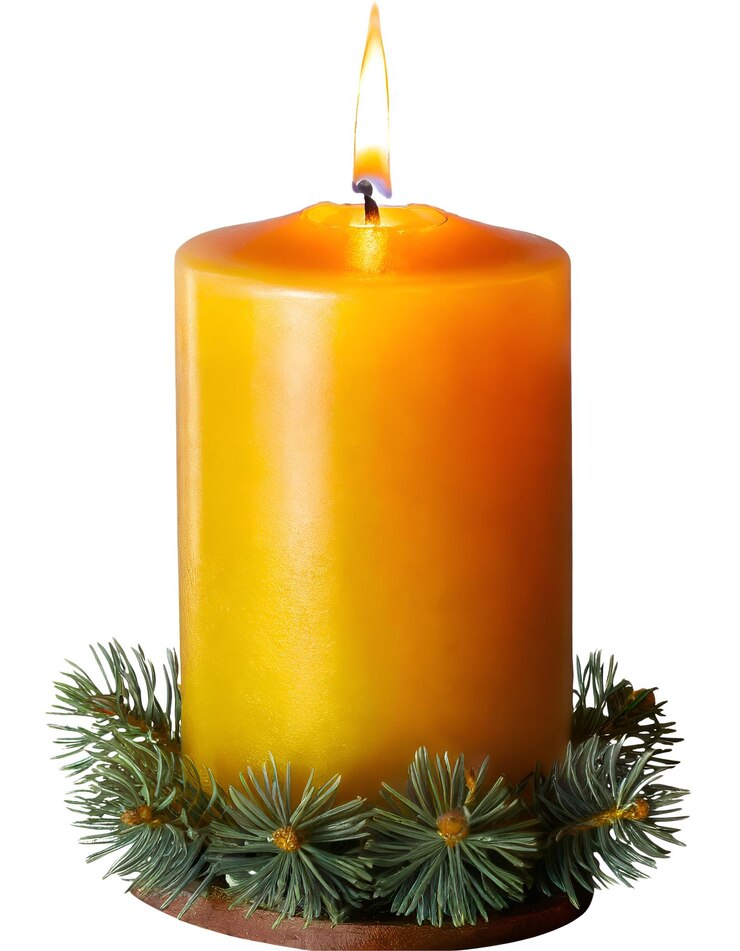 PSD vela de navidad naranja