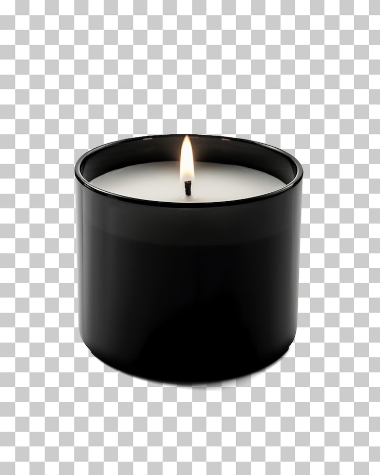 PSD vela de vidrio negra aislada sobre un fondo transparente png psd