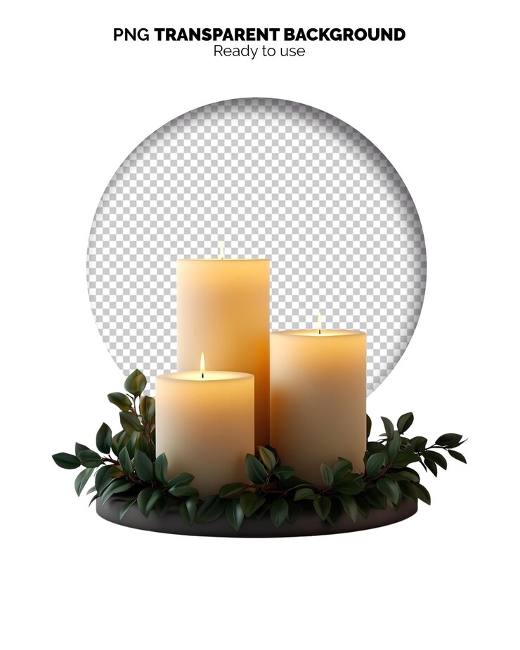 PSD velas de natal 3d imagens png para mídias sociais