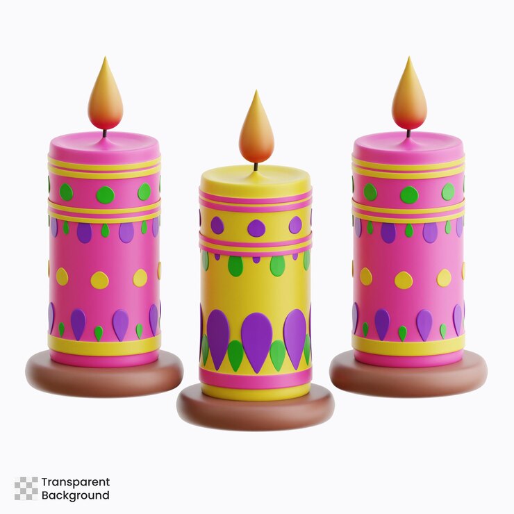 PSD las velas festivas en 3d