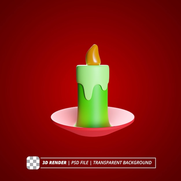 PSD las velas de navidad 3d render images isoladas