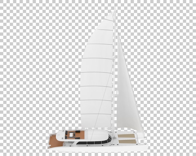 Veleiro na ilustração de renderização 3d de fundo transparente