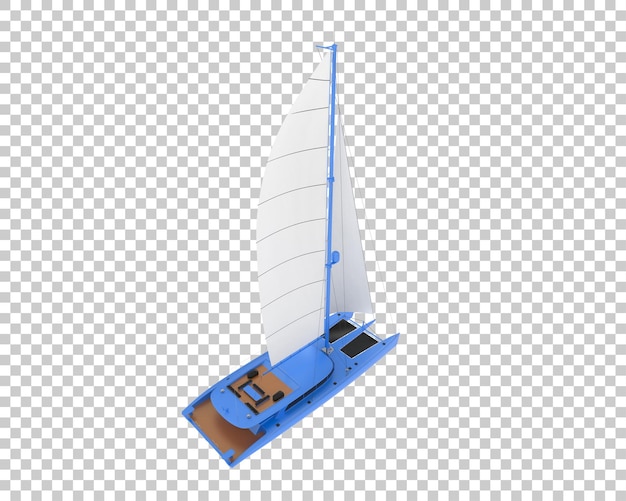 PSD veleiro na ilustração de renderização 3d de fundo transparente