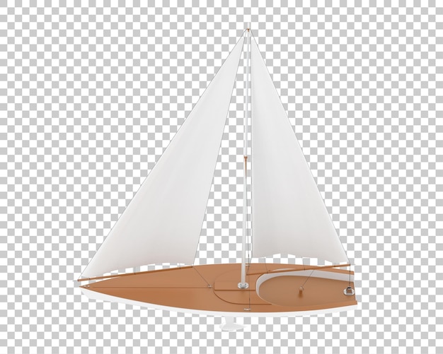 PSD veleiro na ilustração de renderização 3d de fundo transparente