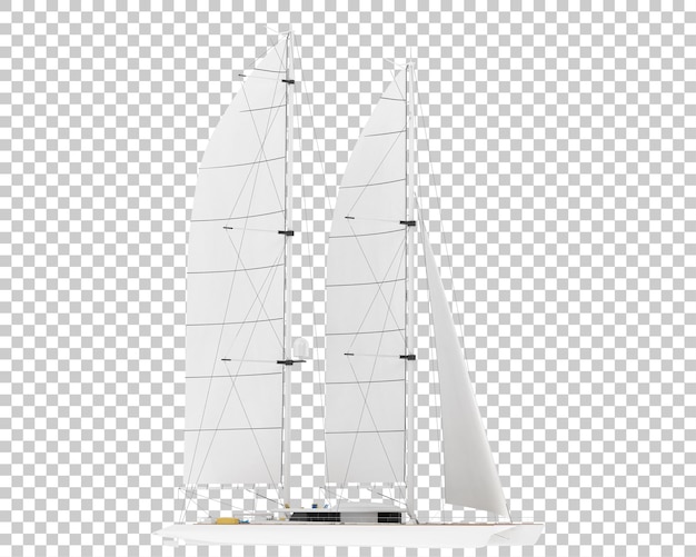 Veleiro na ilustração de renderização 3d de fundo transparente