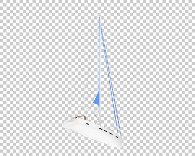 Veleiro na ilustração de renderização 3d de fundo transparente