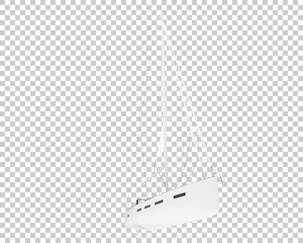 Veleiro na ilustração de renderização 3d de fundo transparente