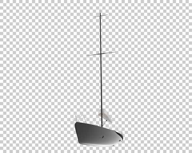 Veleiro na ilustração de renderização 3d de fundo transparente