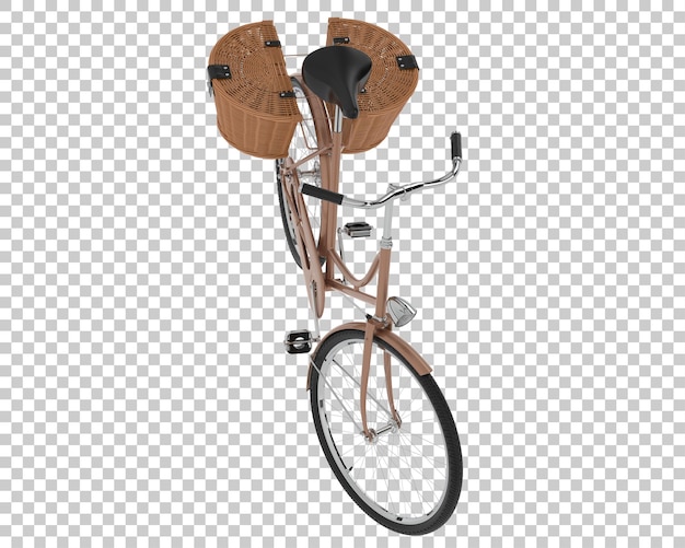 PSD vélo classique avec panier isolé sur fond transparent illustration du rendu 3d