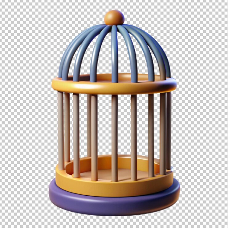 PSD el velo de la jaula está cerrado, el fondo transparente.