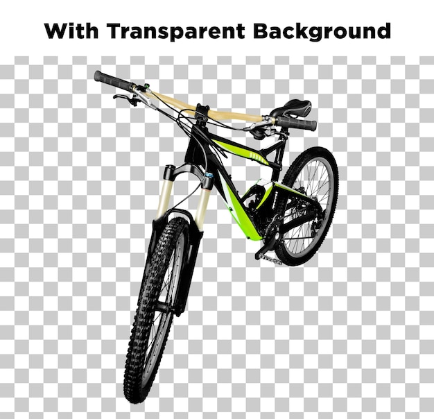 Un vélo de montagne moderne avec un fond transparent