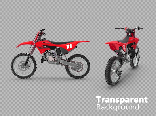 vélo de motocross sur un fond transparent