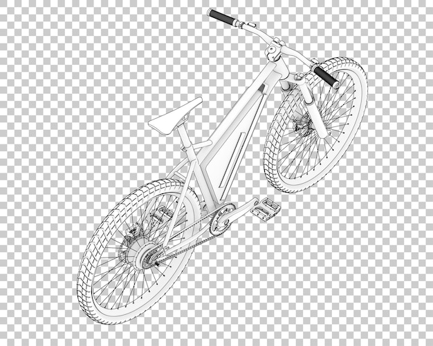 PSD vélo rapide isolé sur fond transparent illustration de rendu 3d