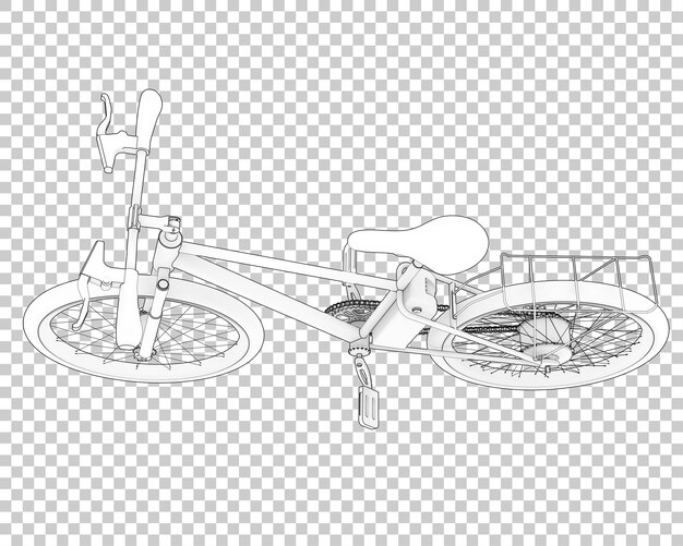 PSD vélo rapide isolé sur fond transparent illustration de rendu 3d