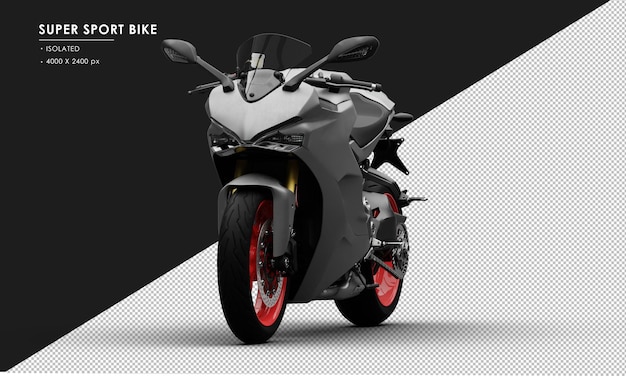 Vélo Super Sport gris titane métal isolé depuis l'angle de vue avant gauche