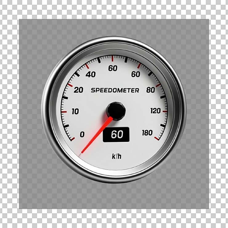 PSD el velocímetro aislado sobre un fondo transparente