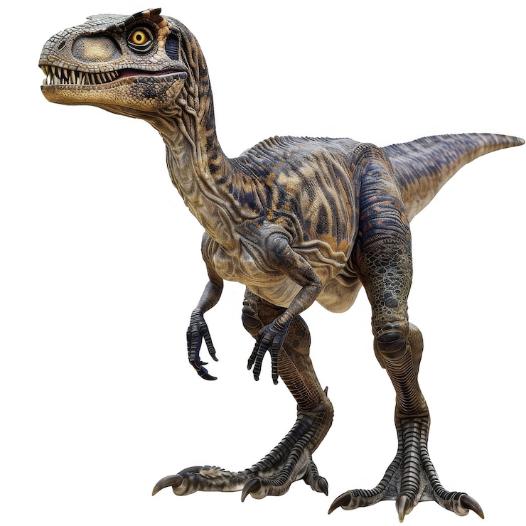 PSD el velociraptor aislado sobre un fondo transparente