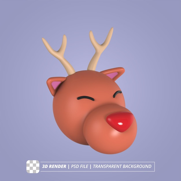 Venado nariz roja aislado 3d render