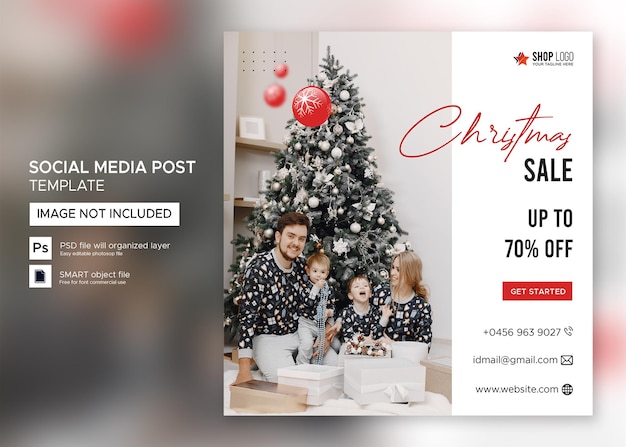 Venda de banner de natal postagem no instagram premium psd