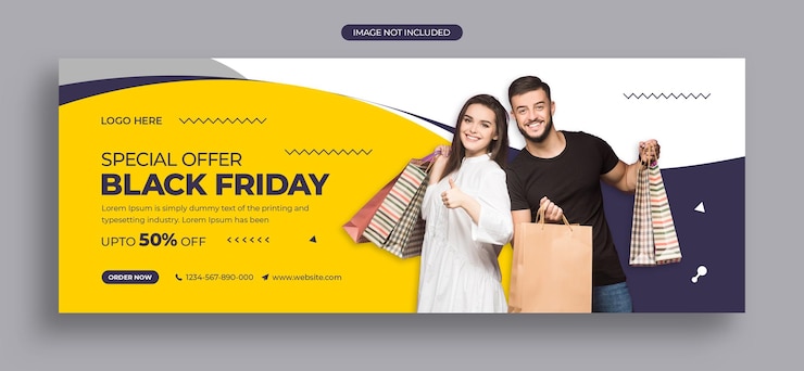 PSD venda de black friday nas mídias sociais, no instagram, no banner da web ou no modelo de capa do facebook