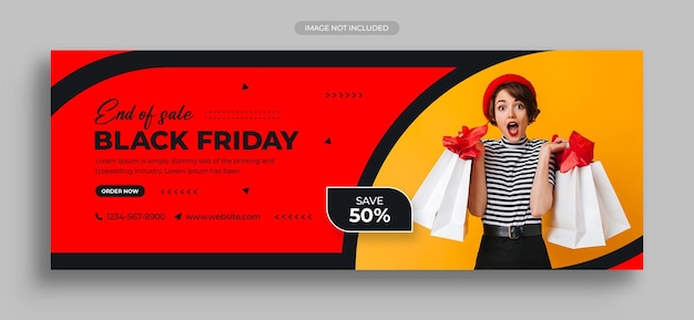 Venda de Black Friday nas mídias sociais, no Instagram, no banner da web ou no modelo de capa do Facebook