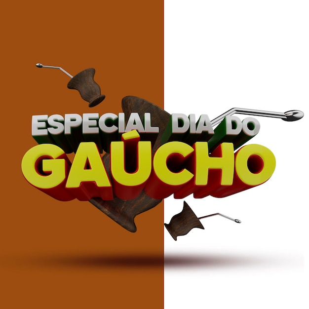 PSD venda de emblema 3d do 'dia especial do gacho'