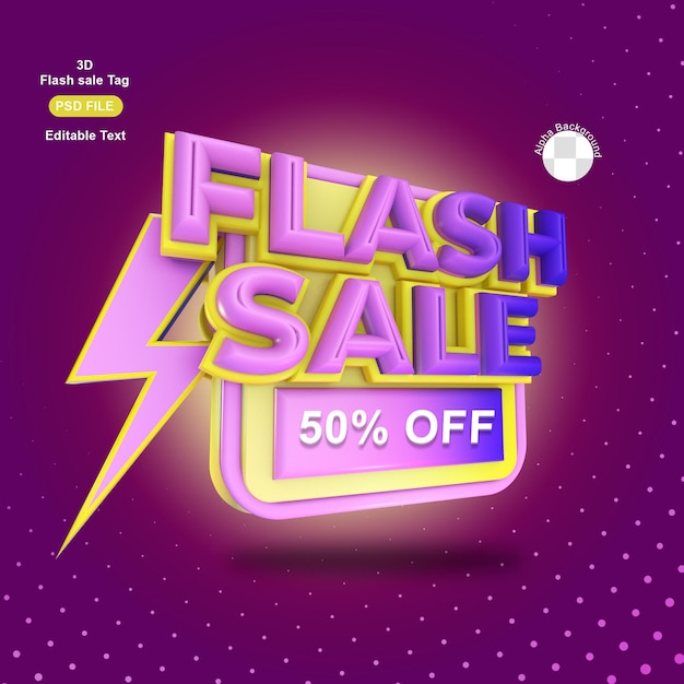 PSD venda de flash 3d roxo