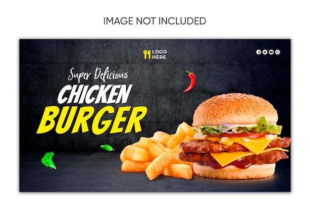 Venda de hambúrgueres design de mídia social instagram facebook