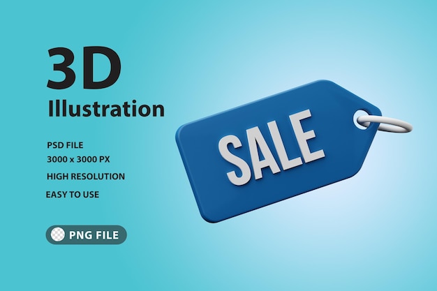 PSD venda de ícone de renderização 3d