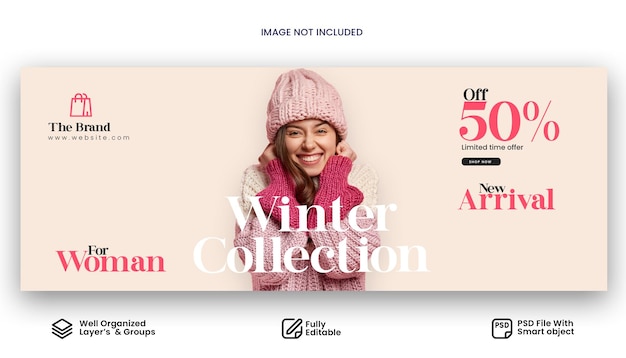 Venda de moda de inverno postagem em mídias sociais ou design de banner