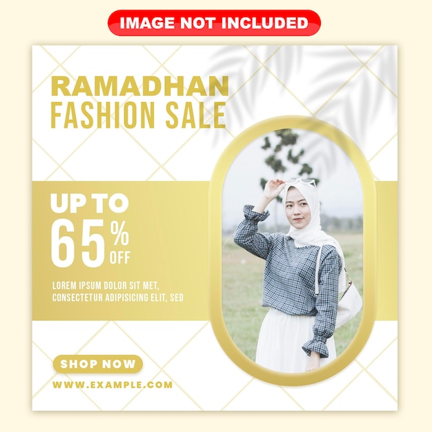 PSD venda de moda de ramadhan de modelo de mídia social