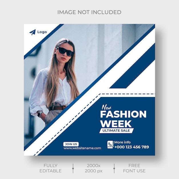 PSD venda de moda tendência social e instagram post template banner