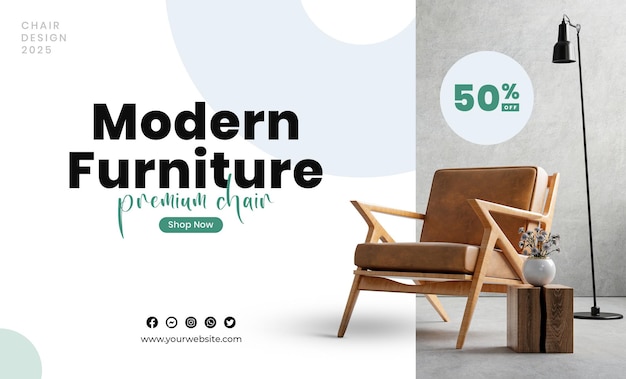 Venda de móveis design criativo de anúncios nas redes sociais
