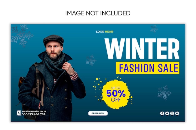 Venda de roupas de inverno design de mídia social instagram facebook