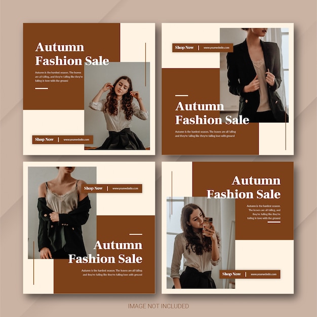 Venda de temporada de outono modelo de pacote de postagem do instagram Psd Premium