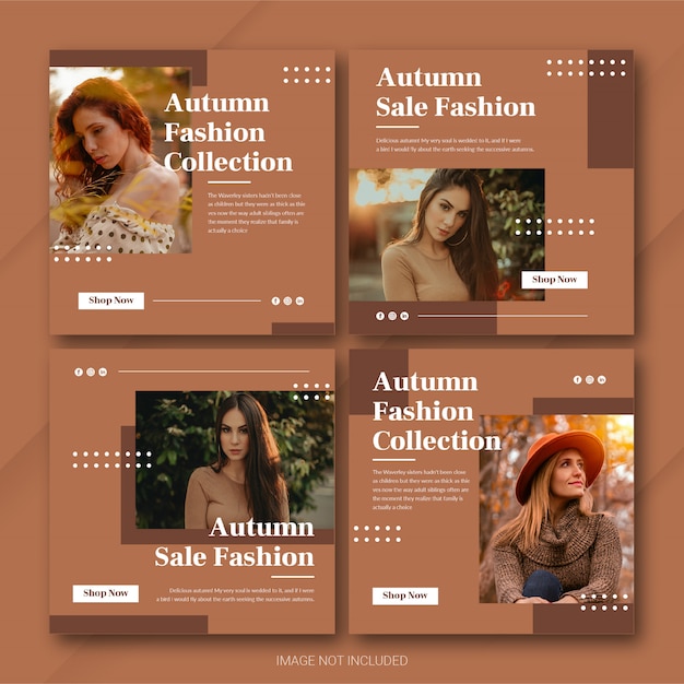 Venda de temporada de outono modelo de pacote de postagem do instagram Psd Premium