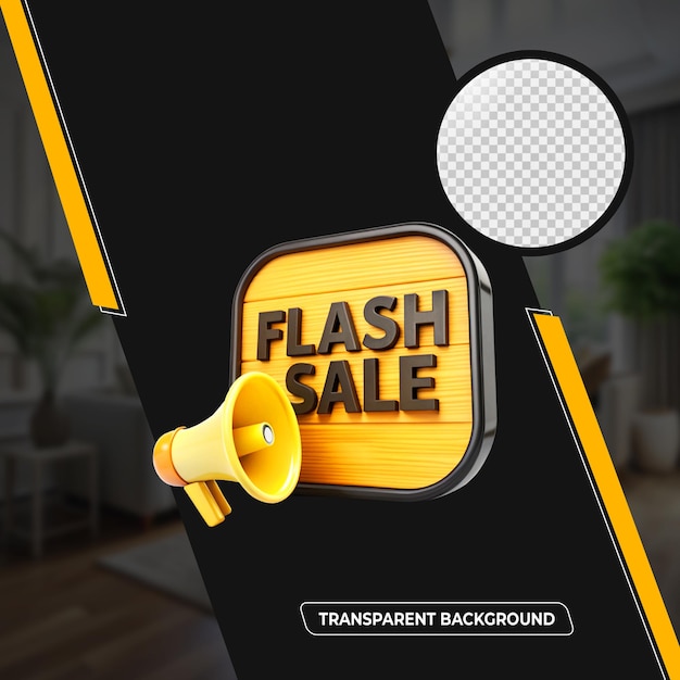 venda flash 3d png isolado em fundo transparente