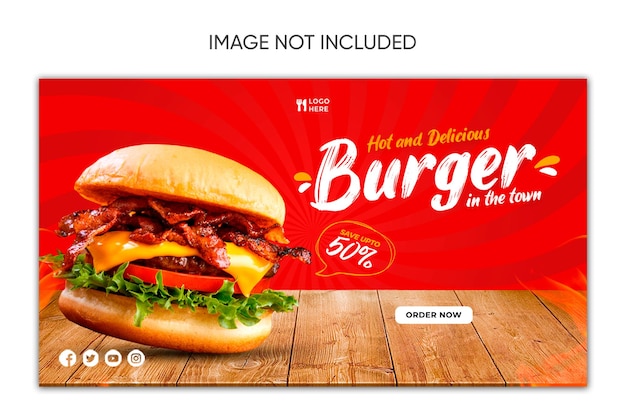Vendas de hambúrgueres socila design de mídia instagram facebook