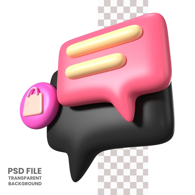 PSD vendeur chat 3d illustration icône