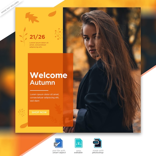 Vendita autunnale del modello di post di Instagram premium psd premium psd
