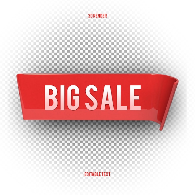 Vendita banner tag offerta speciale grande vendita banner Nastri rossi tag e adesivi 3d renderx9