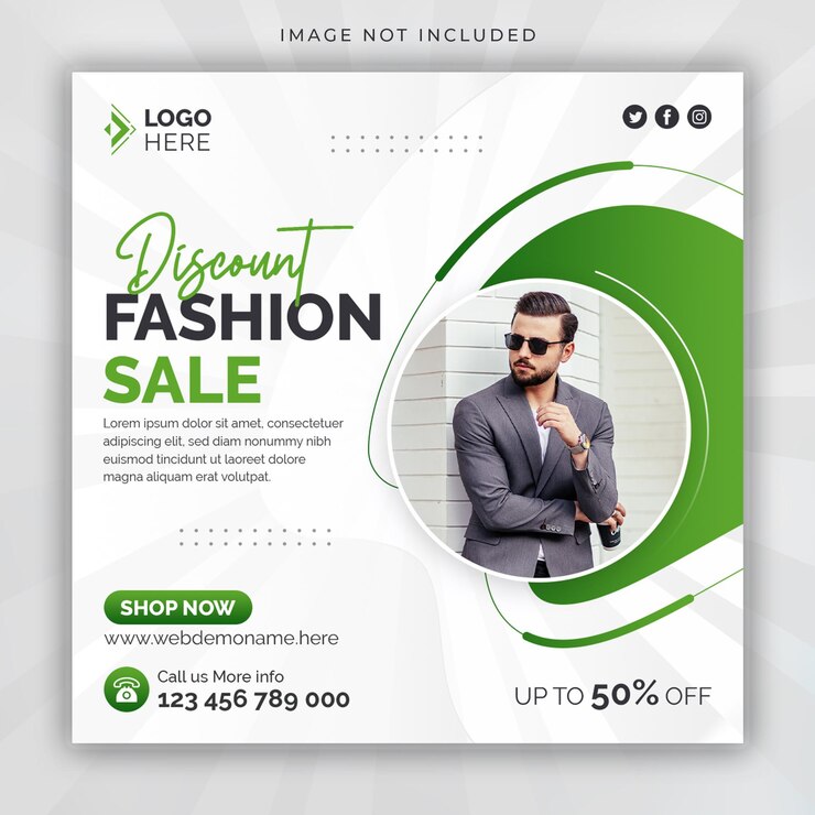 Vendita di moda social media post design semplice modello di banner web instagram quadrato