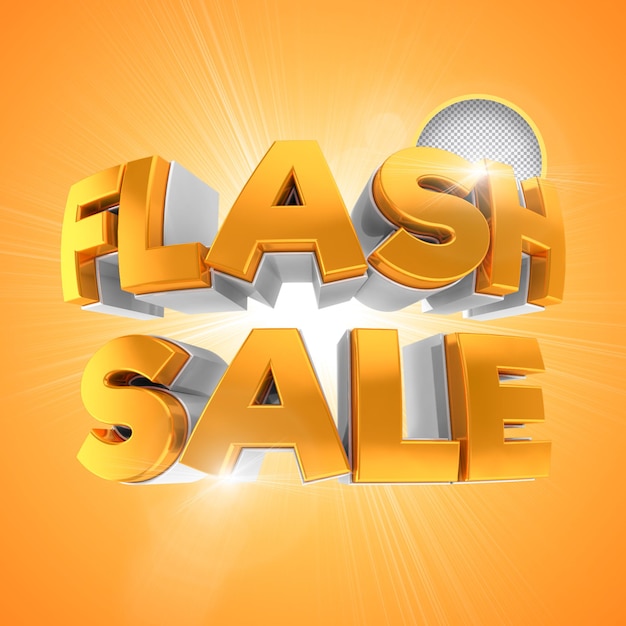 vendita flash oro testo 3d rendering