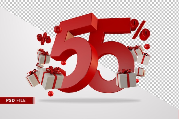 Vendita rossa con uno sconto del 55% sul numero 3d promozionale con scatole regalo