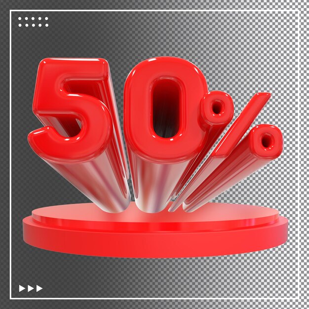 Vendita testo 3d 50 sconto effetto colore rosso 3